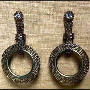 Vintage Gold Disco Layered Earrings